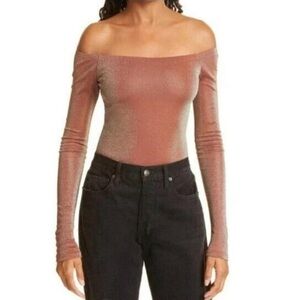 Alix NYC • Addison Shimmer Stretch Off Shoulder Bodysuit